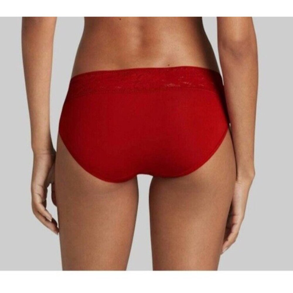 TOMMY JOHN Cool Cotton Haute Red Lace Waistband Cheeky Panty Womens Sz XS - Picture 2 of 10